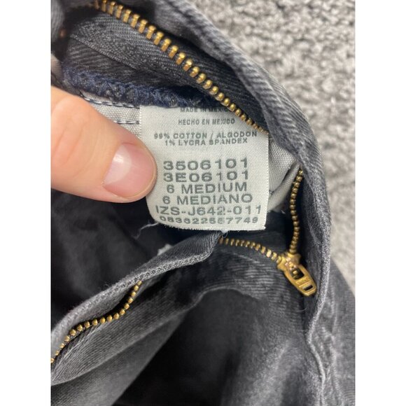 Vtg Lee Jeans Womens 6 Medium Charcoal Gray Relaxed-Fit Side Elastic Tapered Leg - Picture 10 of 16